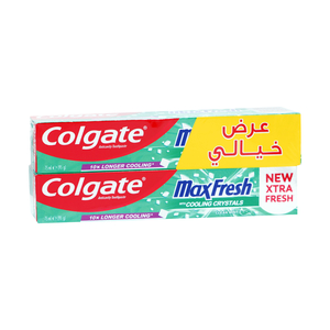 Colgate Toothpaste Max Fresh with Cooling Crystals Clean Mint 2 x 75ml