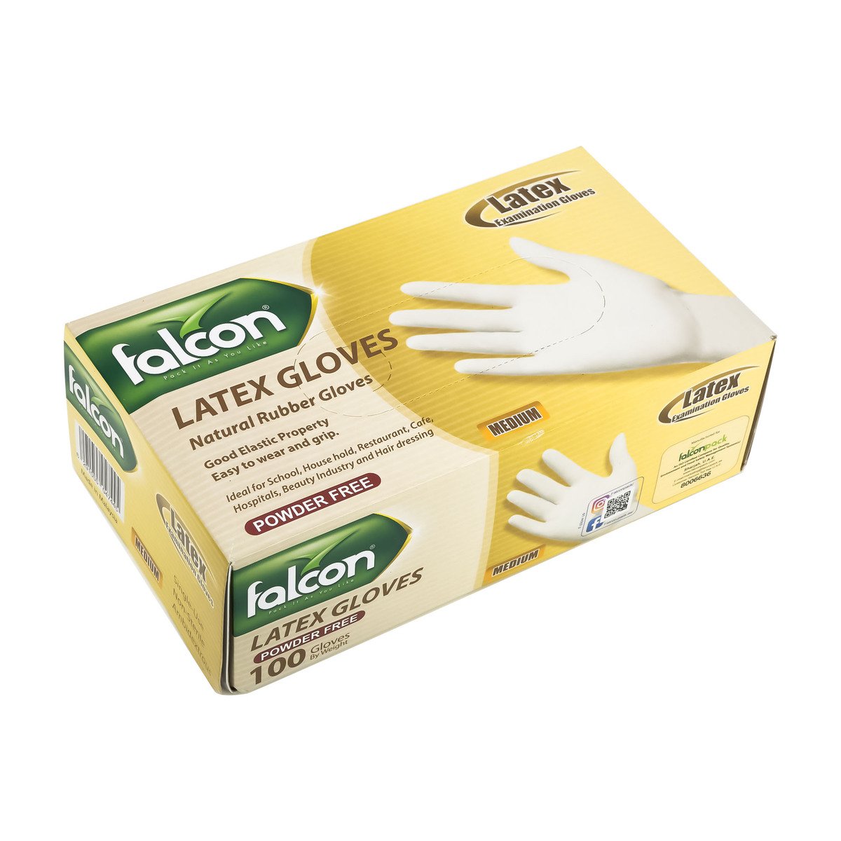 Falcon Latex Gloves Powder Free Medium 100pcs Online at Best Price ...