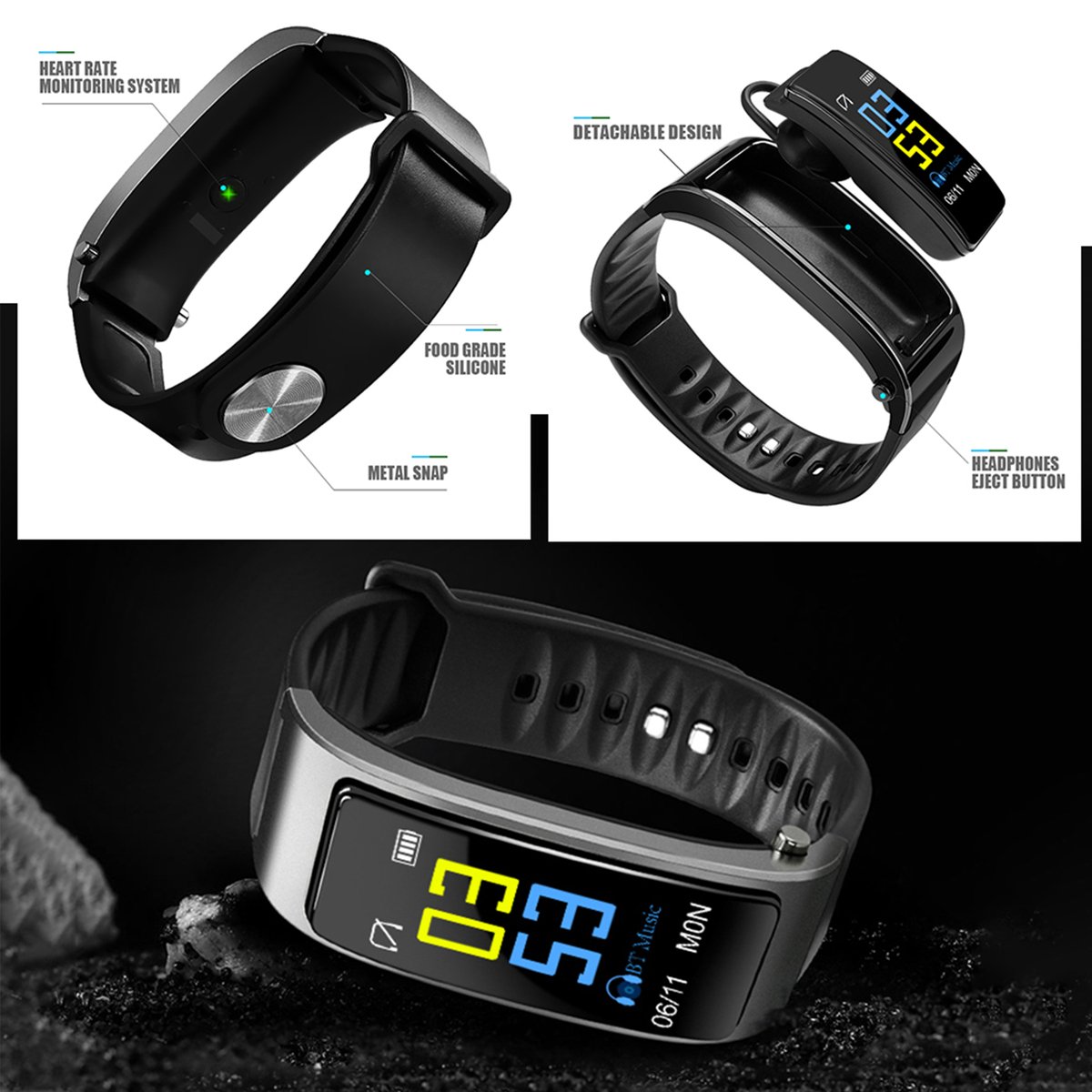 Trands Smart Fitness Talkband with Fitness Tracker Y3