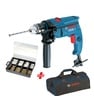 Bosch Professional Hammer Drill 550W GSB1300 + Tool Bag + 173pcs Fixing Accessories Set