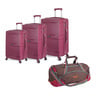 Wagon R 4Wheel hard Trolley 4pcs Set (20"+24"+28") + Travel Bag Assorted Color