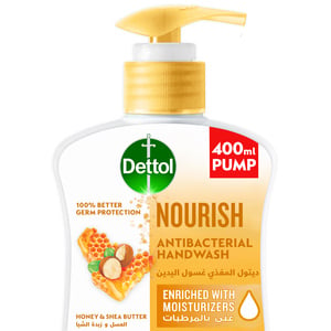 Dettol Nourish Handwash Liquid Soap Honey & Shea Butter Fragrance 400ml
