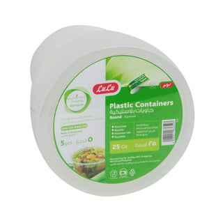 LuLu Plastic Containers Round 5pcs
