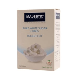 Majestic Pure White Sugar Cubes Rough Cut 500g