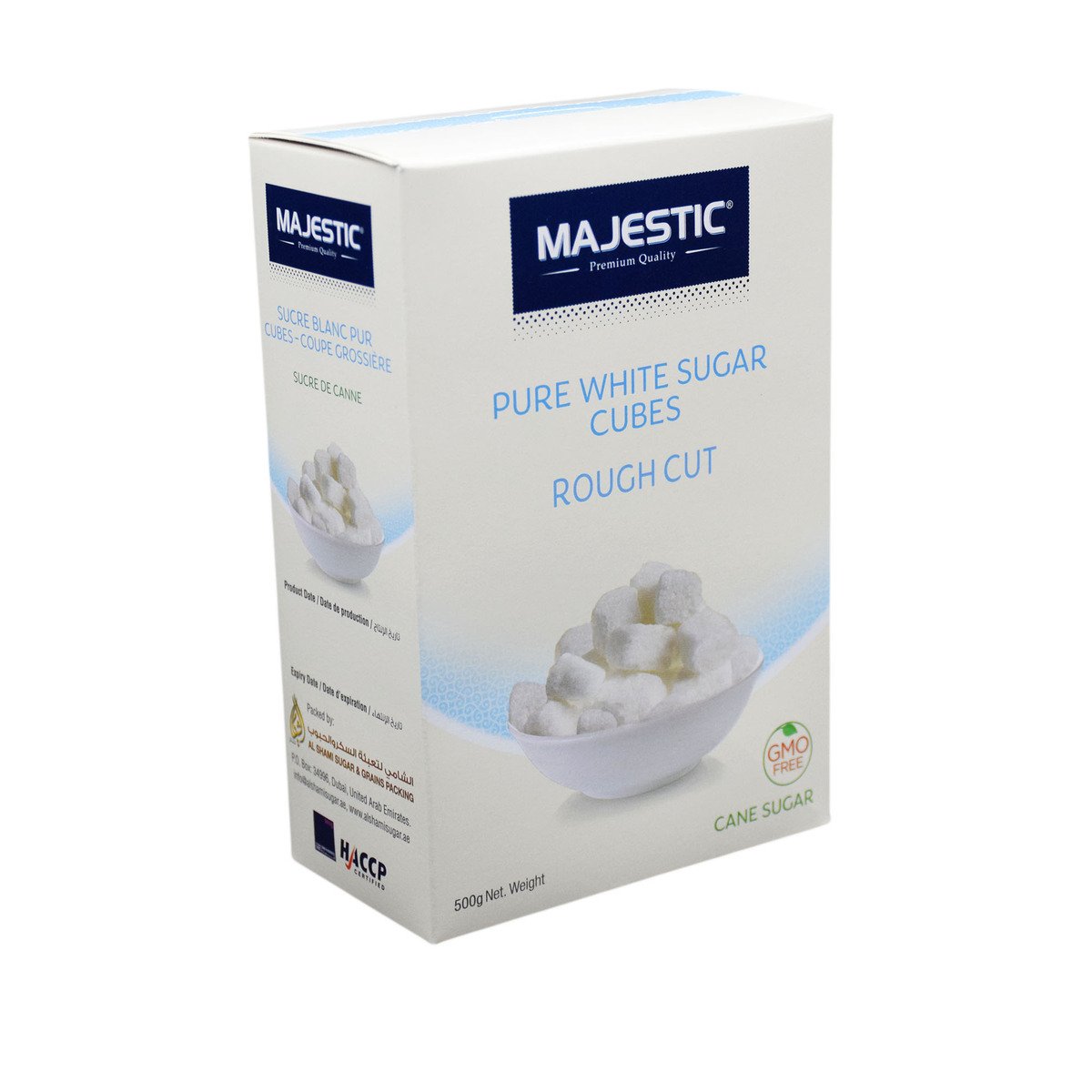 Majestic Pure White Sugar Cubes Rough Cut 500g