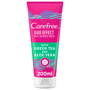 Carefree Daily Intimate Wash Duo Effect with Green Tea and Aloe Vera 200ml