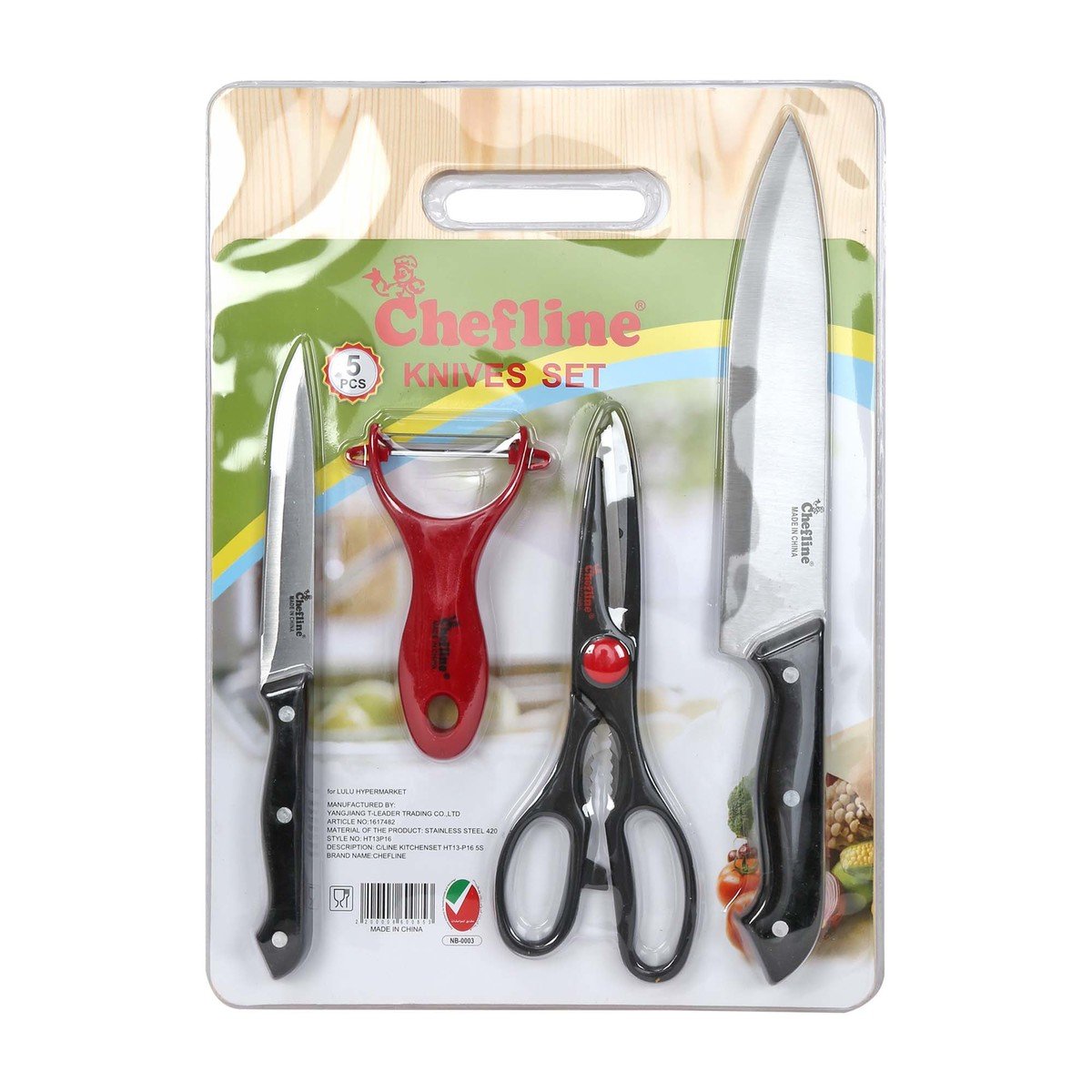 Chefline Kitchen Tool Set with Cutting Board HT13-P16 5pcs