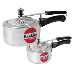 Hawkins Stainless Steel Pressure Cooker 5Ltr + Aluminium Pressure Cooker 1.5Ltr