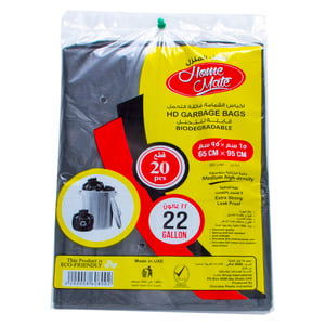 Home Mate Biodegradable HD Garbage Bags 22Gallons 65cm x 95cm 20pcs