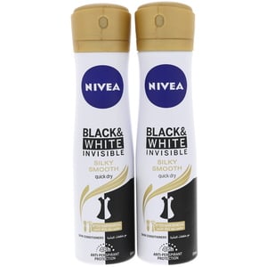 Nivea Invisible Black & White Silky Smooth Deodorant 2 x 150ml