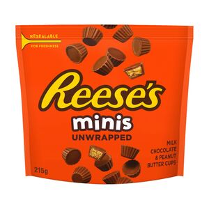 Reese's Mini Unwrapped Chocolate Peanut Butter Cups 215g