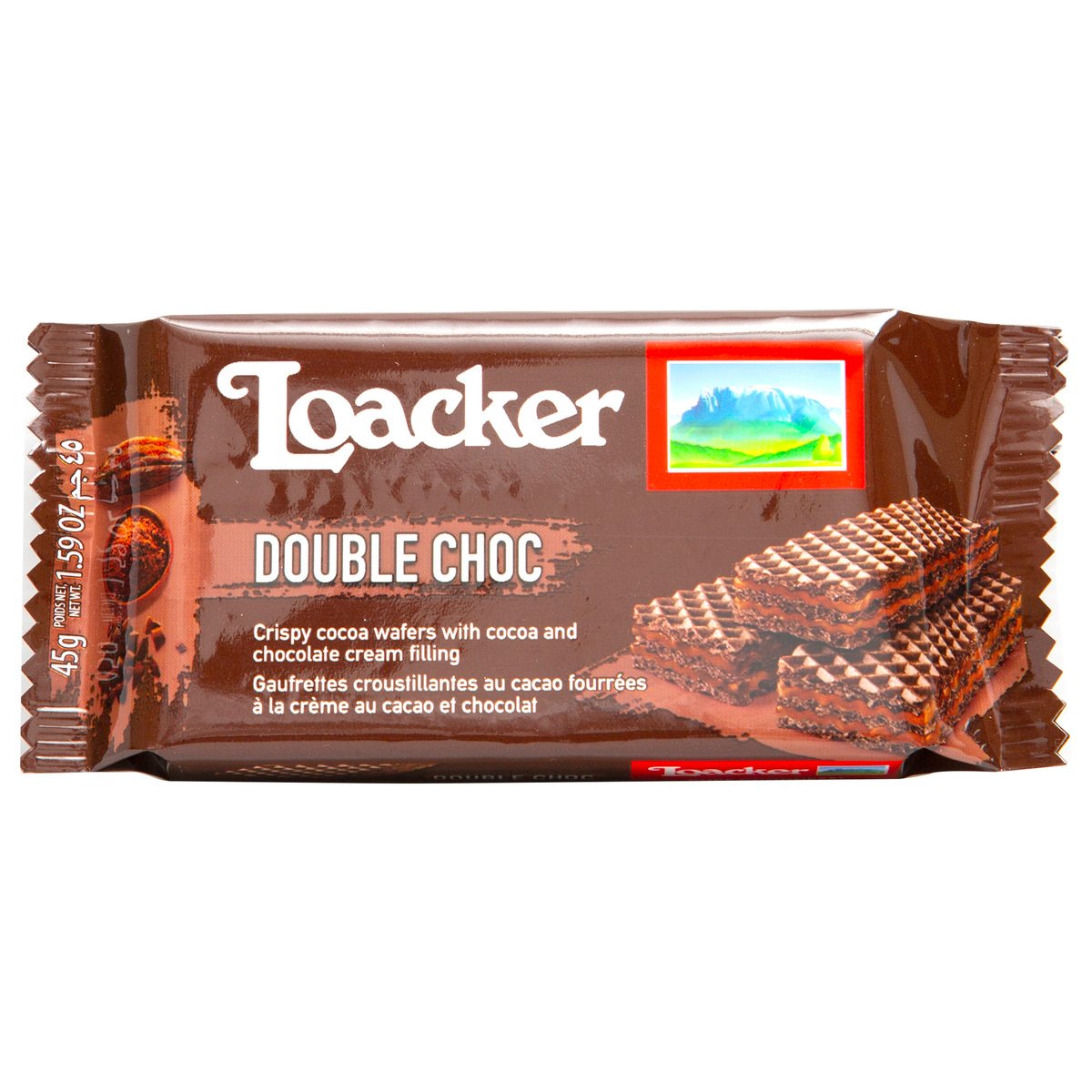 Loacker Double Choc Crispy Wafers With Cocoa And Chocolate Filling 45 g