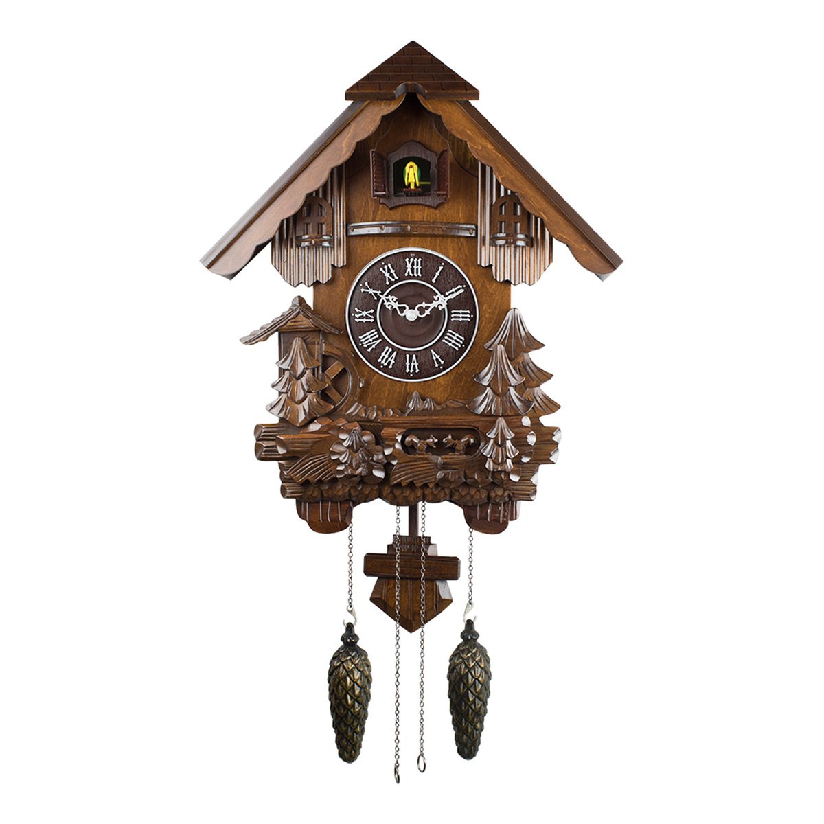 Maple Leaf Cuckoo Wall Clock 6013 Size:59x49x21cm Brown