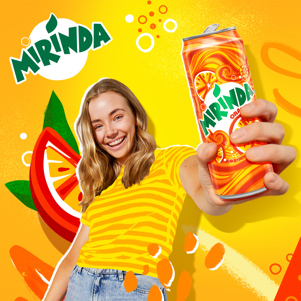 Mirinda Orange Carbonated Soft Drink Cans 15 x 155 ml