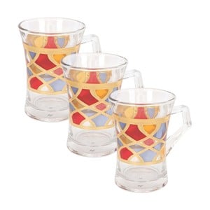 Home Glass Cup 00523-FGB 3pcs