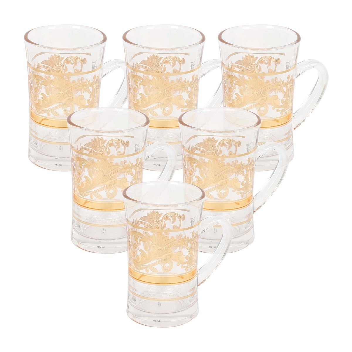 Home Glass Cup 00546-FGB 6pcs