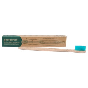 جورجانيكس فرشاة أسنان من خشب الزان الطبيعي متوسطة قطعة واحدة