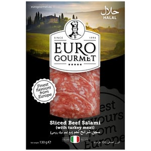 Euro Gourmet  Sliced Beef Salami With Turkey Meat 130g