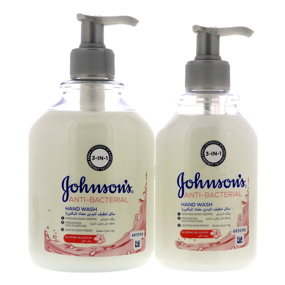 Johnson's Anti Bacterial Hand Wash Almond Blossom 500 ml + 300 ml