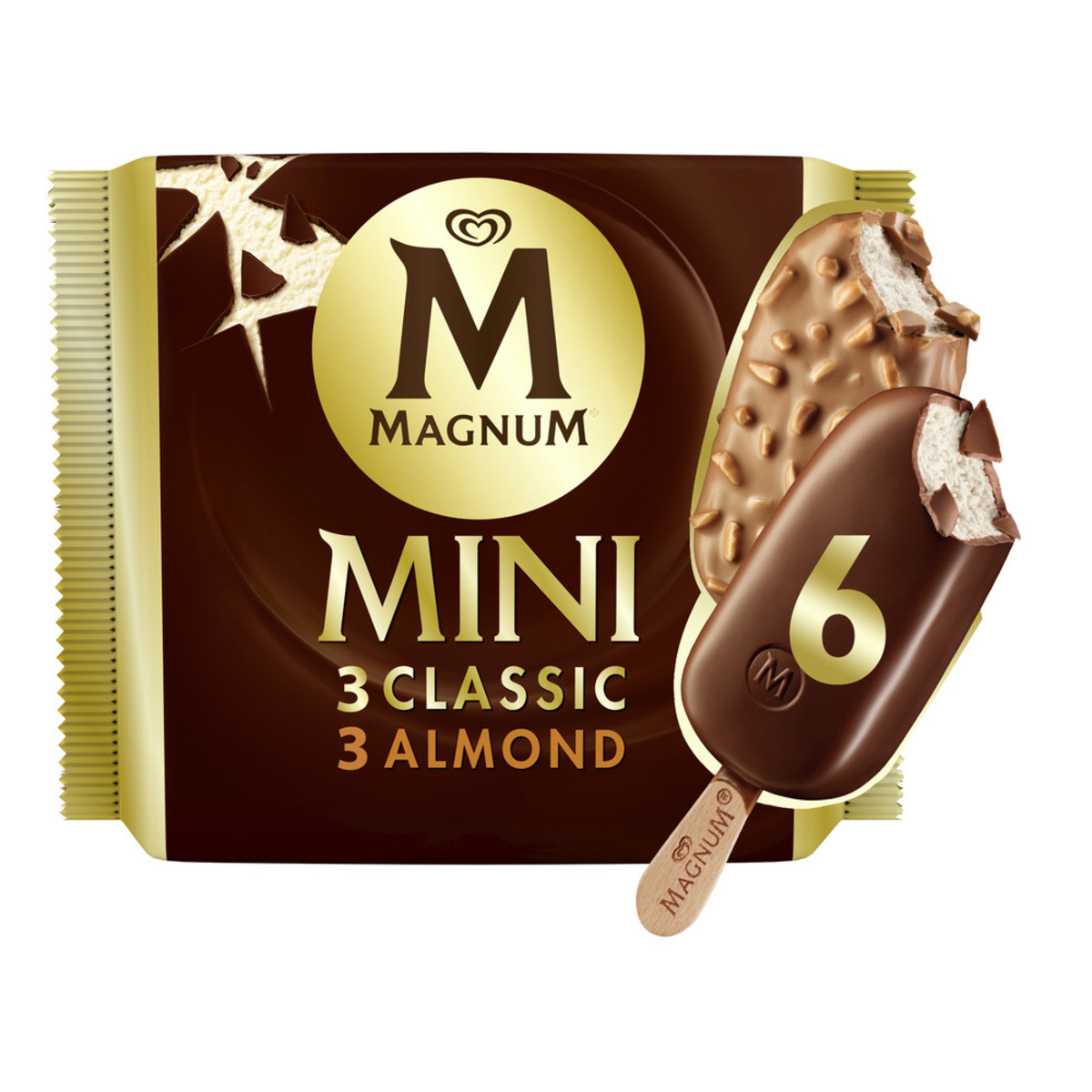 Buy Magnum Mini Ice Cream Stick Classic Almond 6 x 57 ml Online at Best Price | Ice Cream Take Home | Lulu UAE in UAE