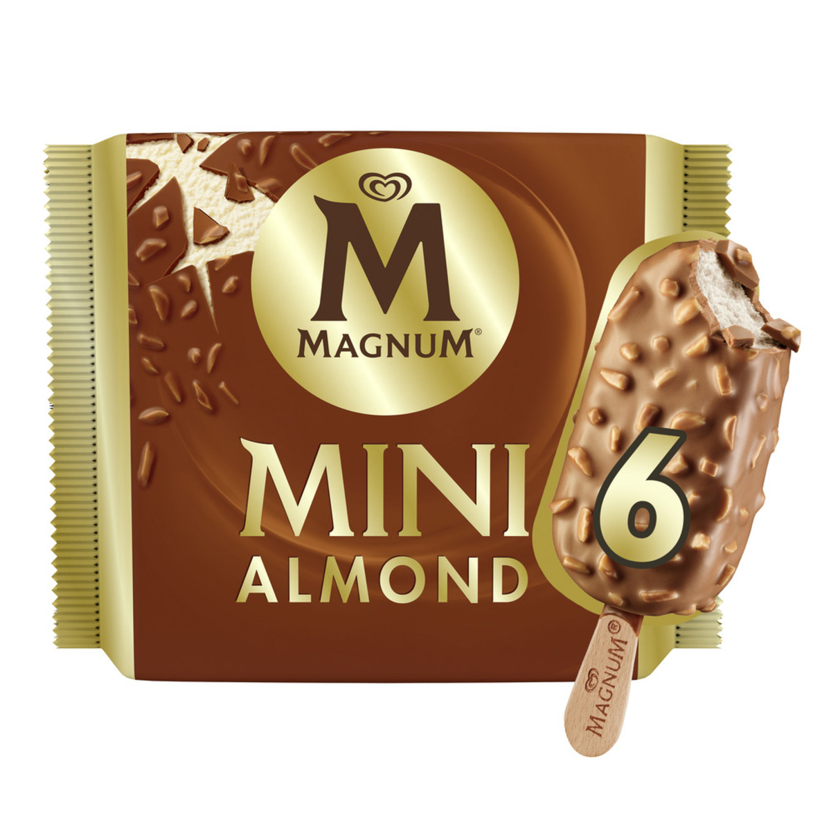 Buy Magnum Mini Ice Cream Stick Almond 6 x 57.5 ml Online at Best Price | Ice Cream Take Home | Lulu UAE in UAE