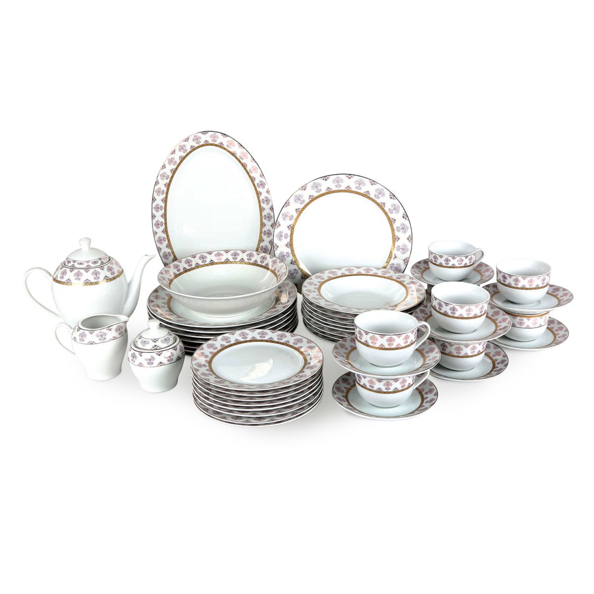 Pearl Noire Porcelain Dinner Set HS11501 47pcs