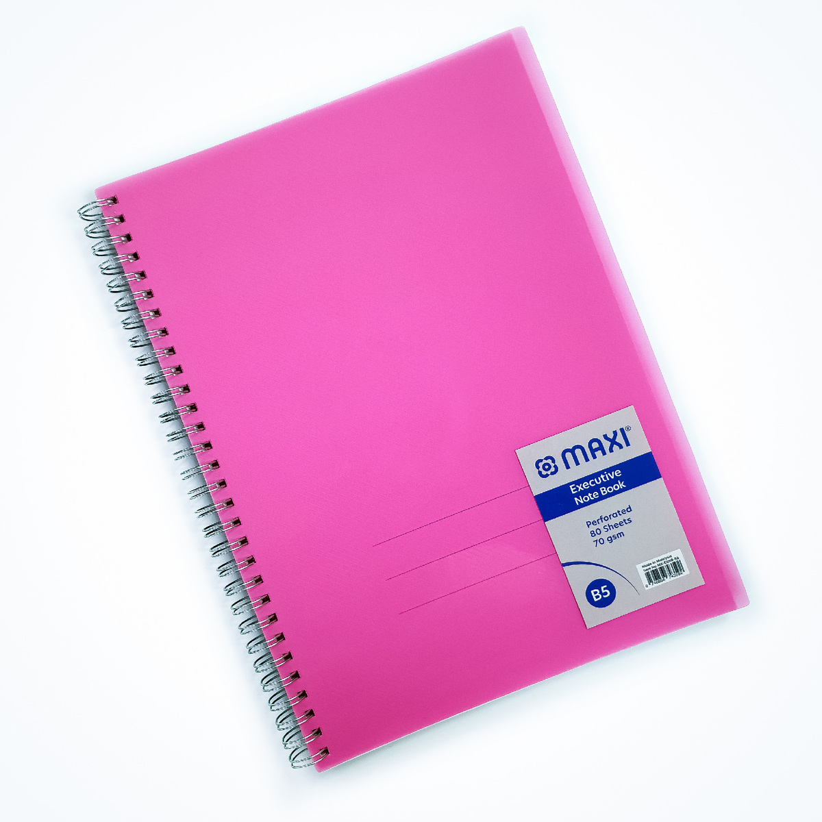 Maxi wire-o-colored polypropylene notebook B5 Siez, 80 sheets, MX-EXNB-B5