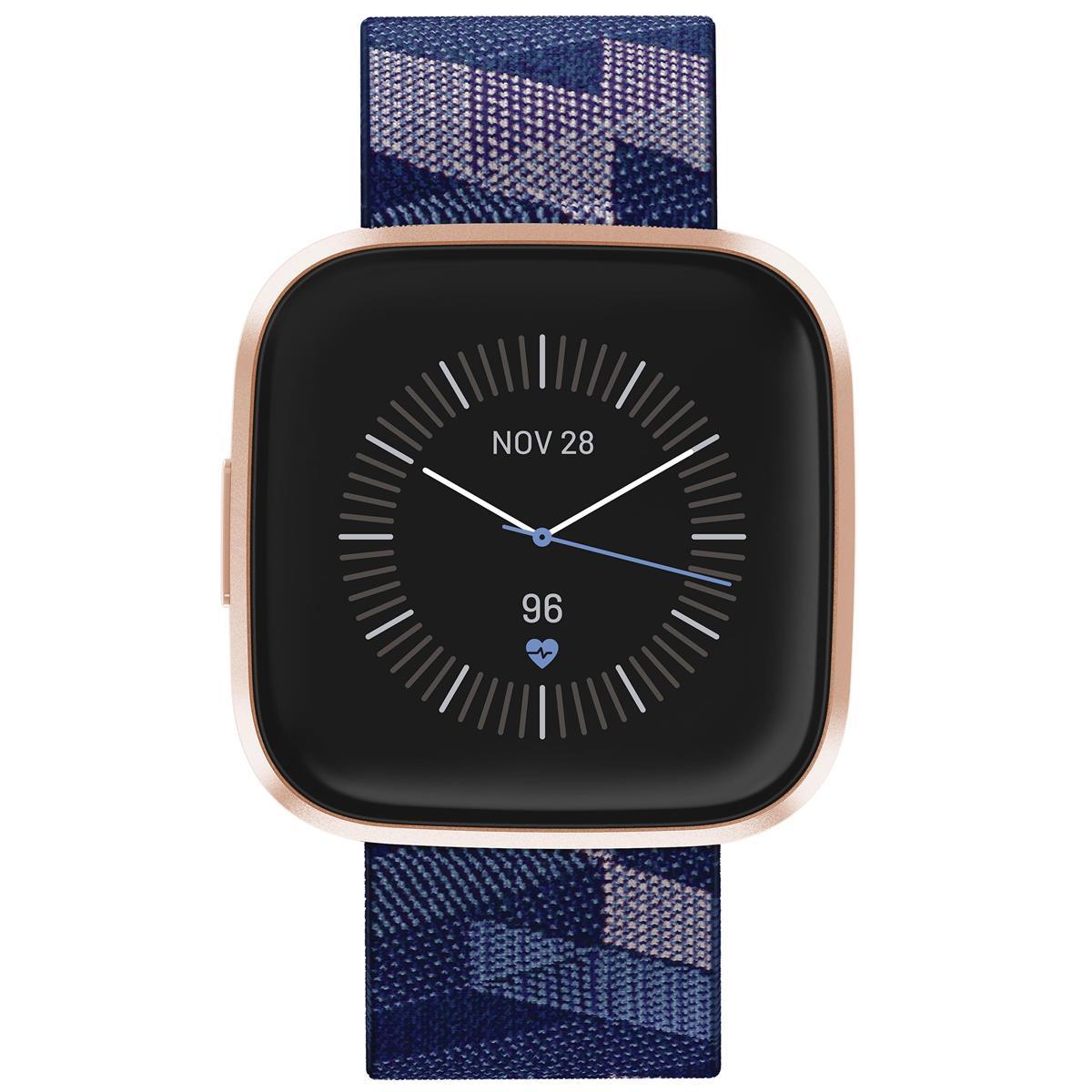 ساعة ذكية فيتبيت فيرسا 2 إصدار خاص للصحة واللياقة البدنية - لون نيفي مع زهري /نحاسي روز ألومنيوم