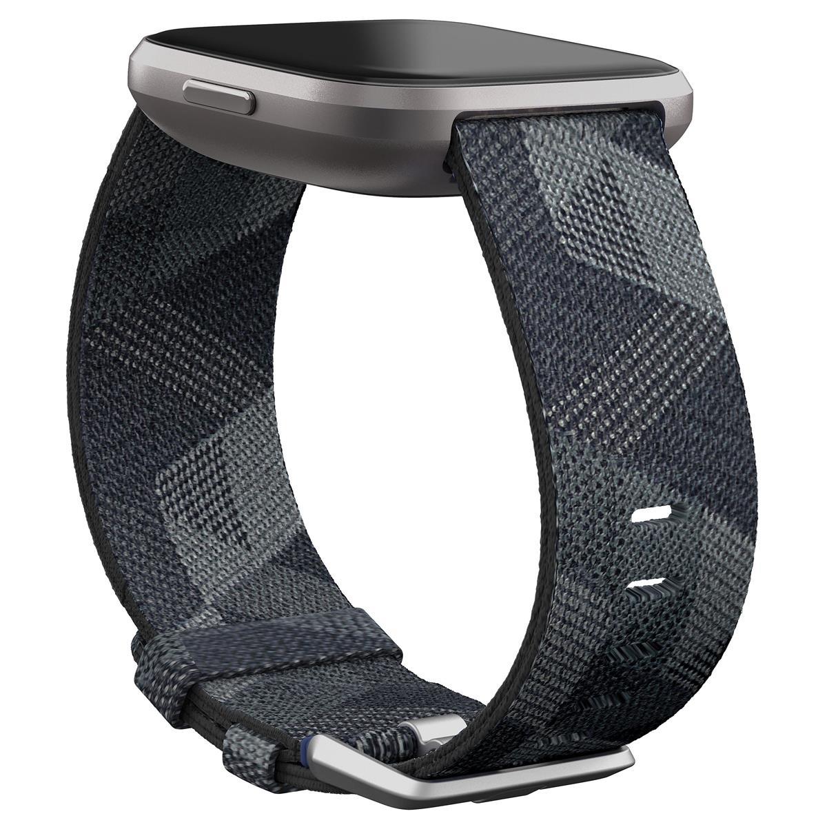 Fitbit Versa 2 Special Edition Health and Fitness Smartwatch Smoke Woven/Mist Gray Aluminum