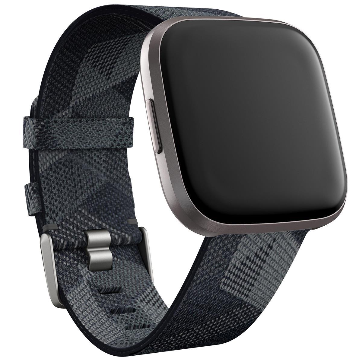 Fitbit Versa 2 Special Edition Health and Fitness Smartwatch Smoke Woven/Mist Gray Aluminum