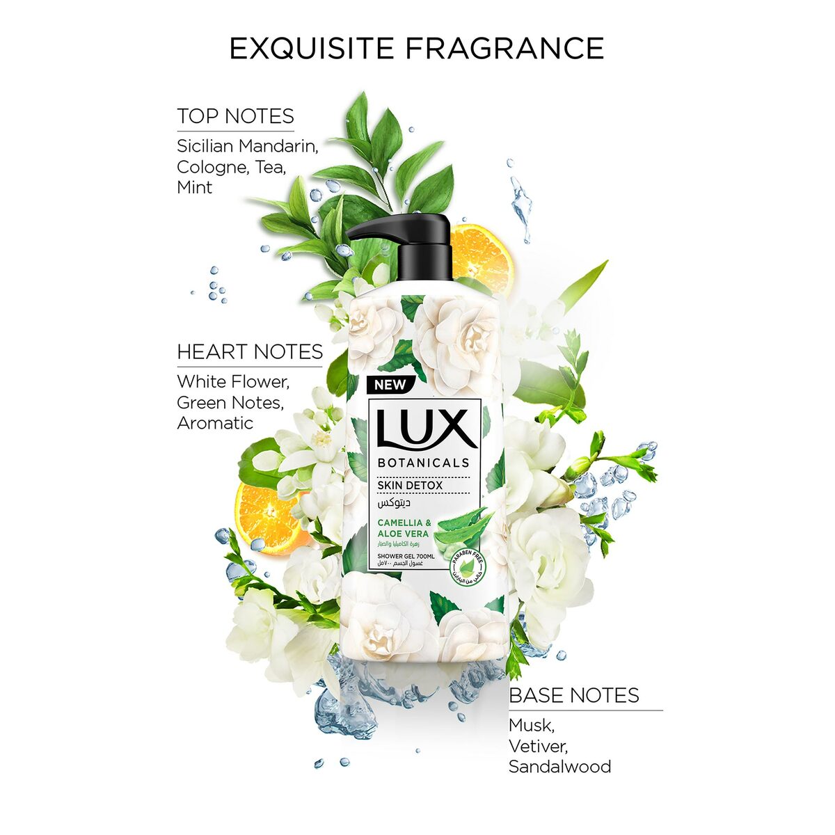 Lux Botanicals Body Wash Skin Detox With Nourishing Camellia And Aloe Vera 700 ml