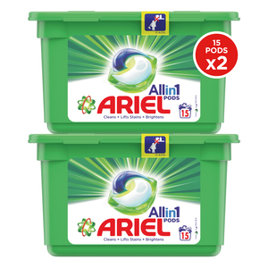 Ariel All in One Pods Washing Liquid Capsules Original Scent 15pcs Dual Pack