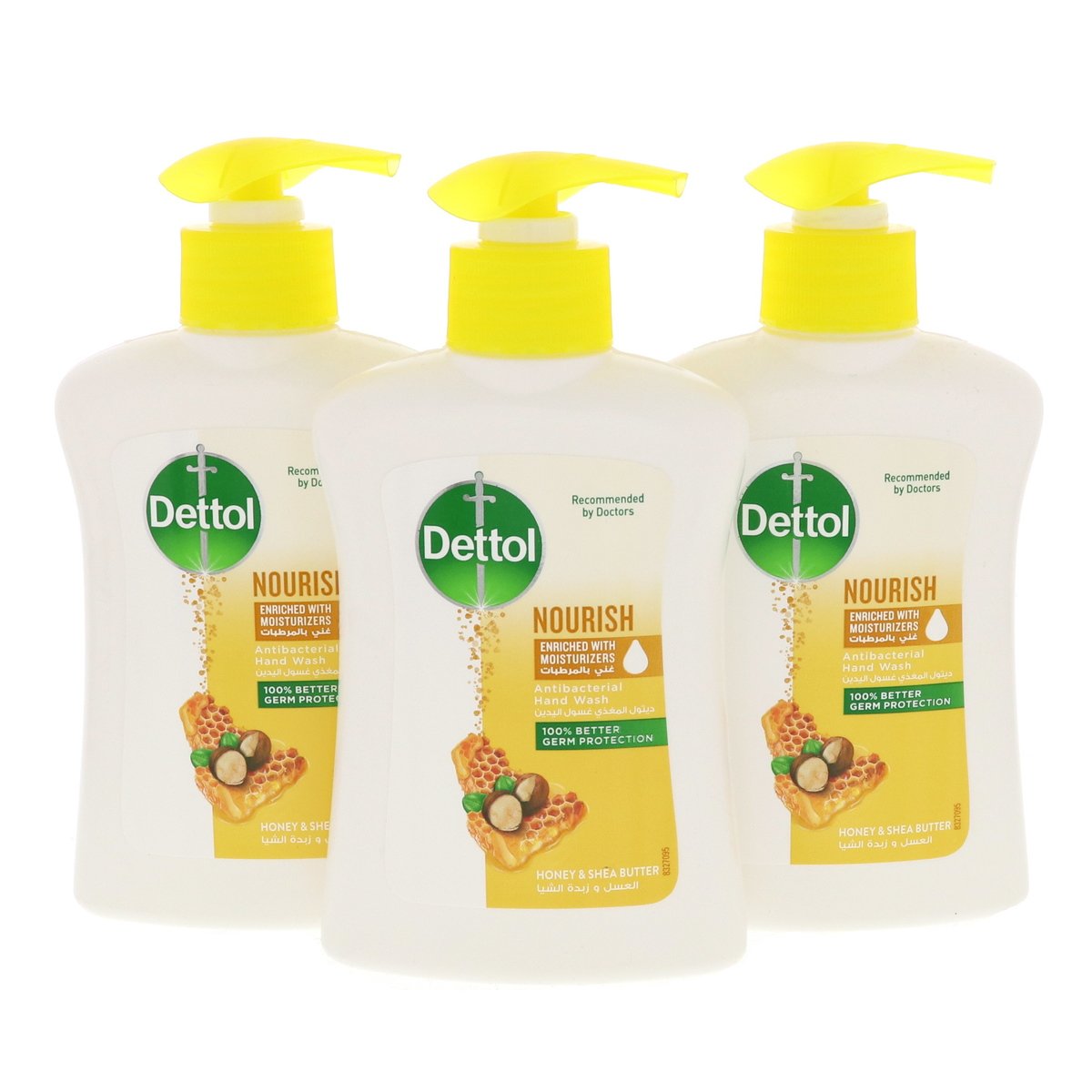 Dettol Nourish Antibacterial Liquid Hand Wash Honey & Shea Butter 3 x 200 ml