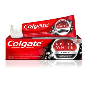 Buy Colgate Toothpaste Optic White Charcoal 75 ml Online at Best Price | Tooth Paste | Lulu Kuwait in Kuwait