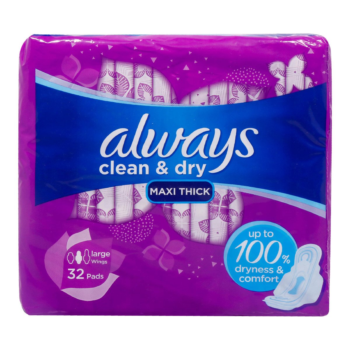 Always Clean & Dry Maxi Thick Large with Wings Sanitary Pad 32pcs