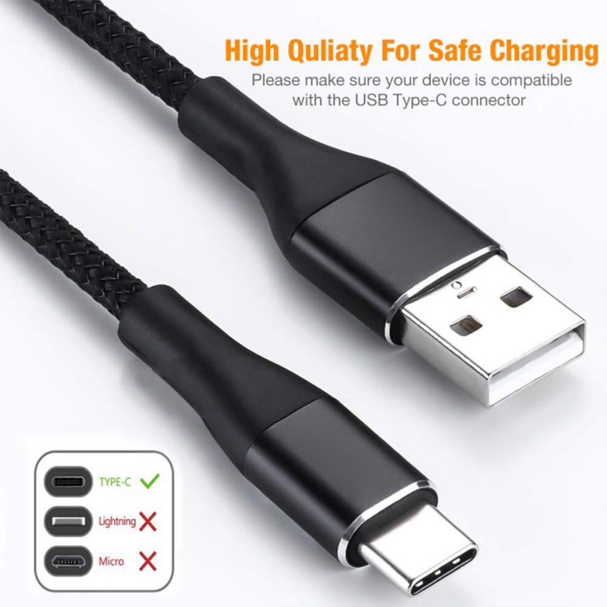 Iends USB Type C 3 Meter Durable Fast Charging Cable CA4300