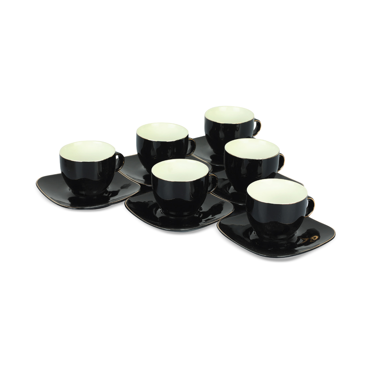 Pearl Noire Cup& Saucer 12pcs 200cctc94l Black Color