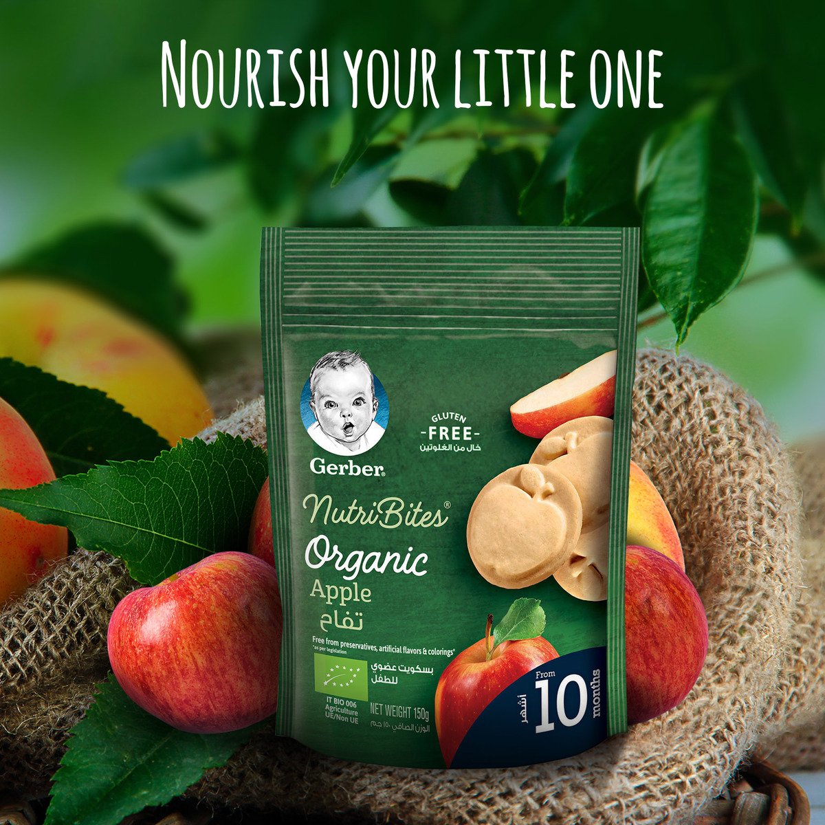 Gerber Baby Food Organic Nutri Bites Apple Biscuits From 10 Months 150g
