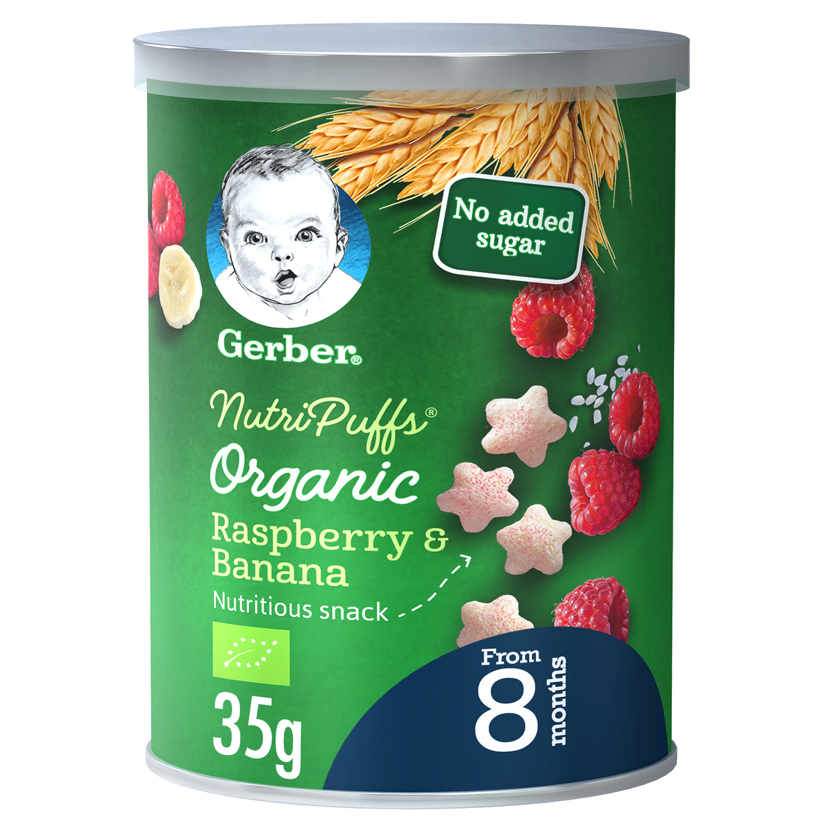 Gerber Baby Food Organic Nutri Puffs Raspberry & Banana From 8 Months 35g