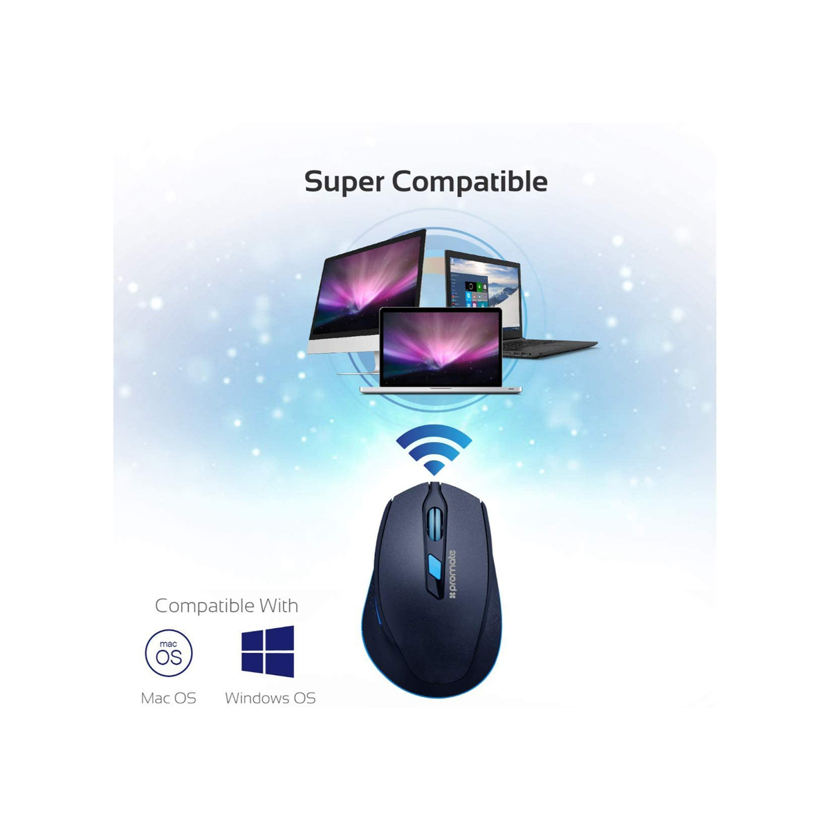 Promate Ergonomically Designed 2.4GHz Wireless Mouse CLIX-6