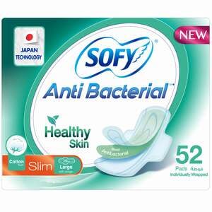 Sofy Healthy Skin Pads Anti Bacterial Slim With Wings Size 29cm Large 52pcs