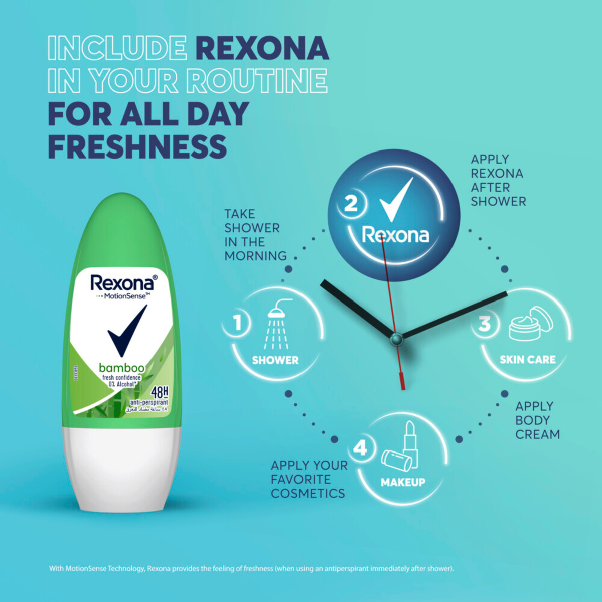 Rexona Women Anti-Perspirant Deodorant Roll On Bamboo 50 ml