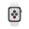 Apple Watch Series 5 GPS + Cellular MWX42AE 40mm Stainless Steel Case with White Sport Band