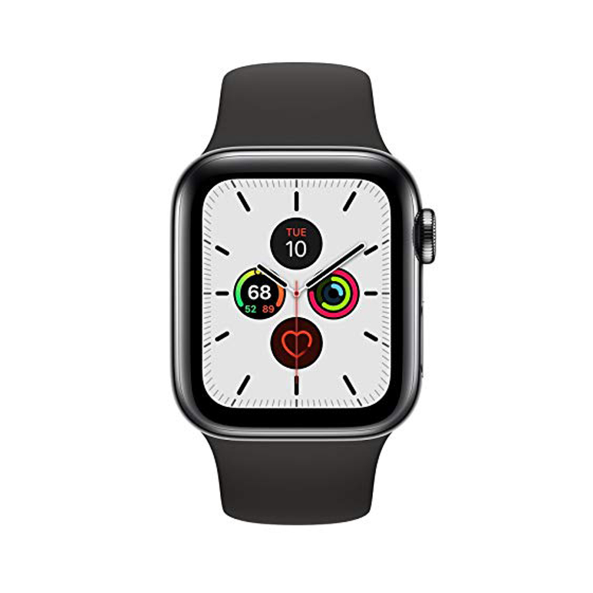 Apple Watch Series 5 GPS + Cellular MWX82AE/A 40mm Space Black Stainless Steel Case with Black Sport Band