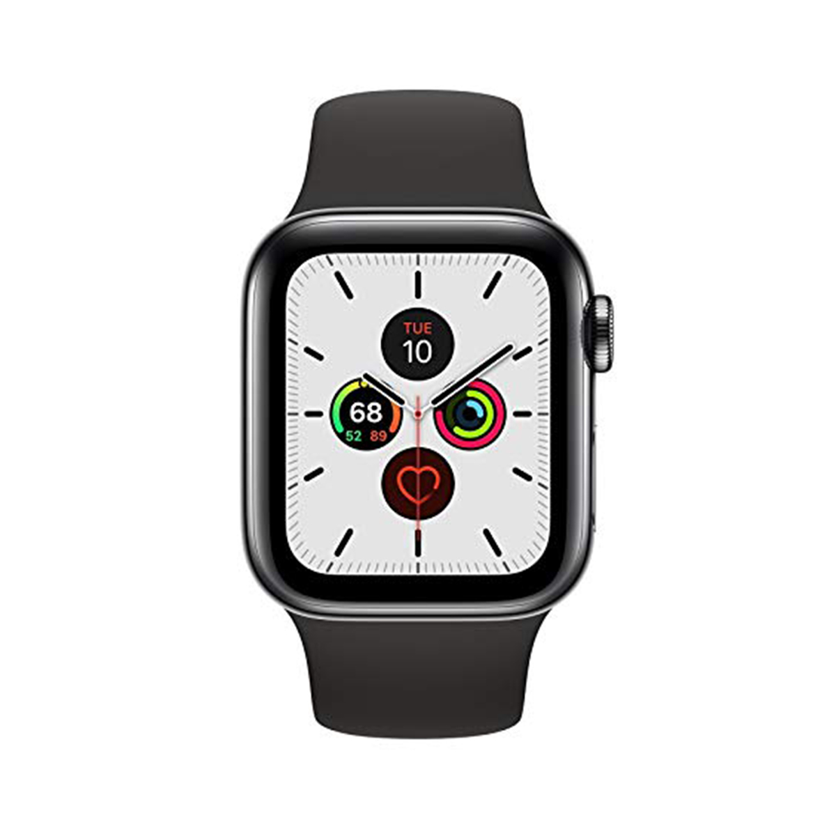 Apple Watch Series 5 GPS + Cellular MWWK2AE 44mm Space Black Stainless Steel Case with Black Sport Band
