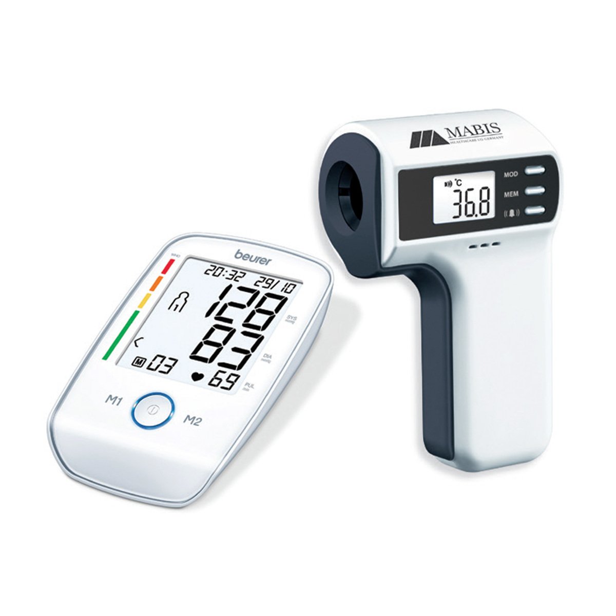 Beurer Blood Pressure Monitor BM45 + Mabis Forhead Thermometer FT-100