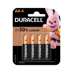 Duracell Type AA Alkaline Batteries, pack of 4