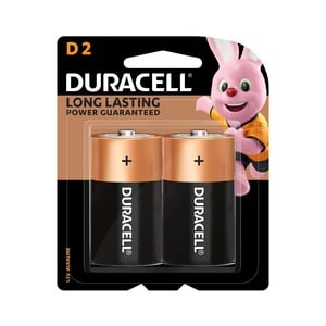 Duracell Type D Alkaline Batteries, pack of 2