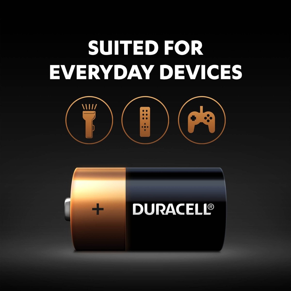 Duracell Type C Alkaline Batteries, pack of 2