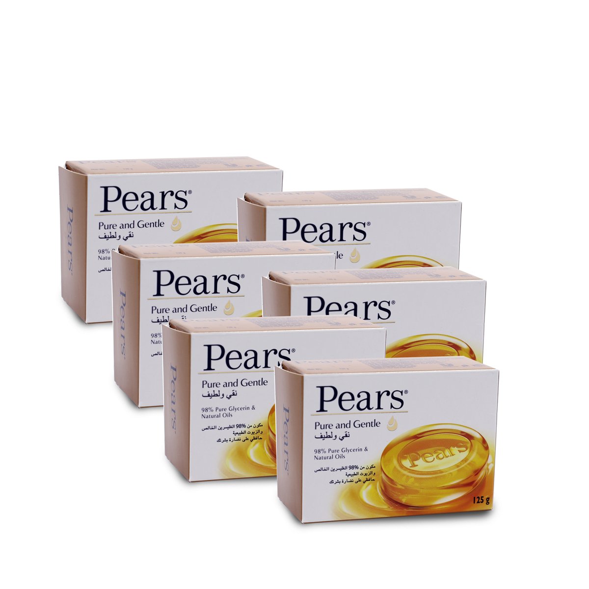 Pears Pure & Gentle Soap Glycerin & Oil 6 x 125 g